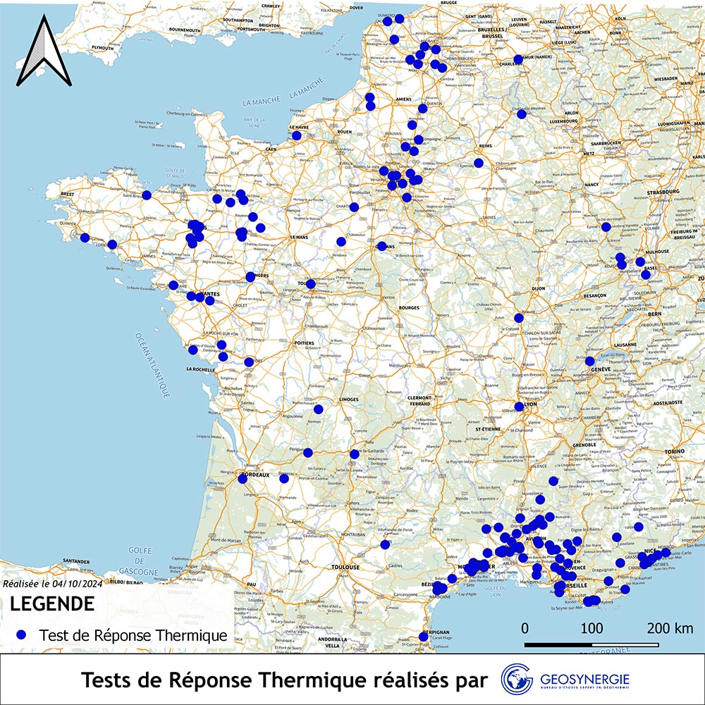 Carte de France Test de réponse thermique