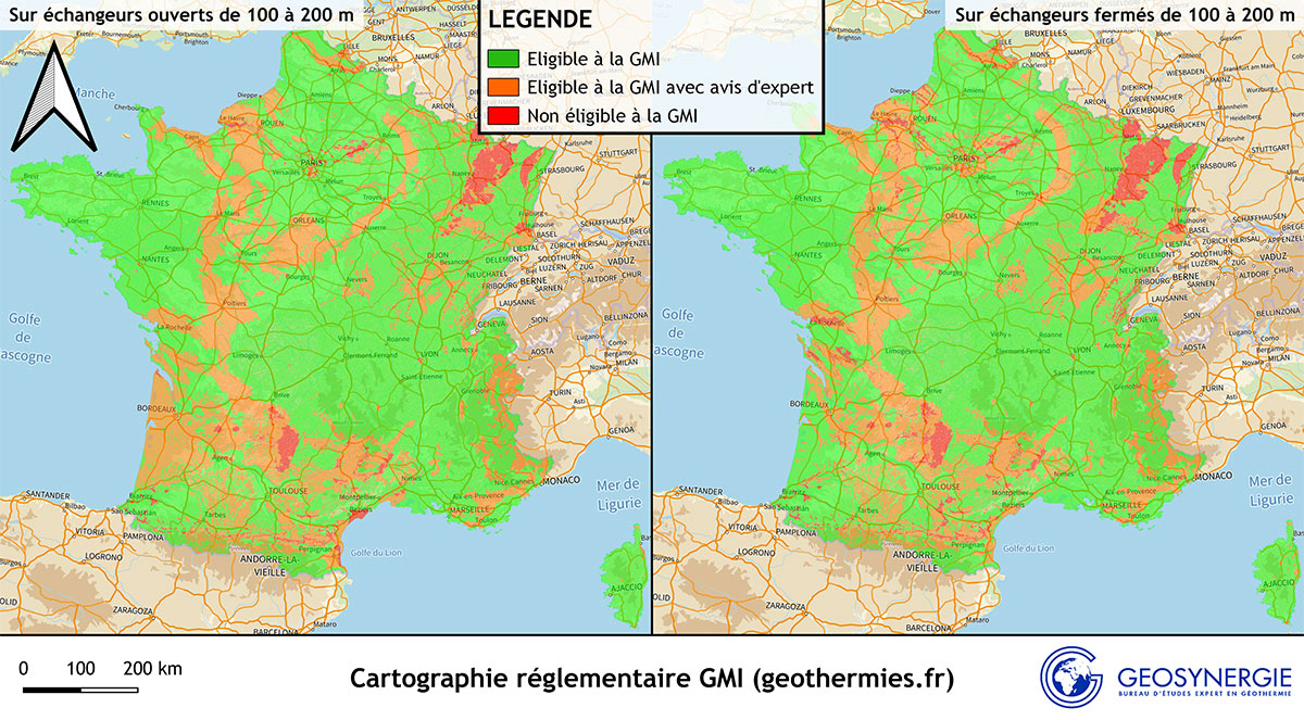 Carte réglementaire de la Géothermie de Minime Importance en France